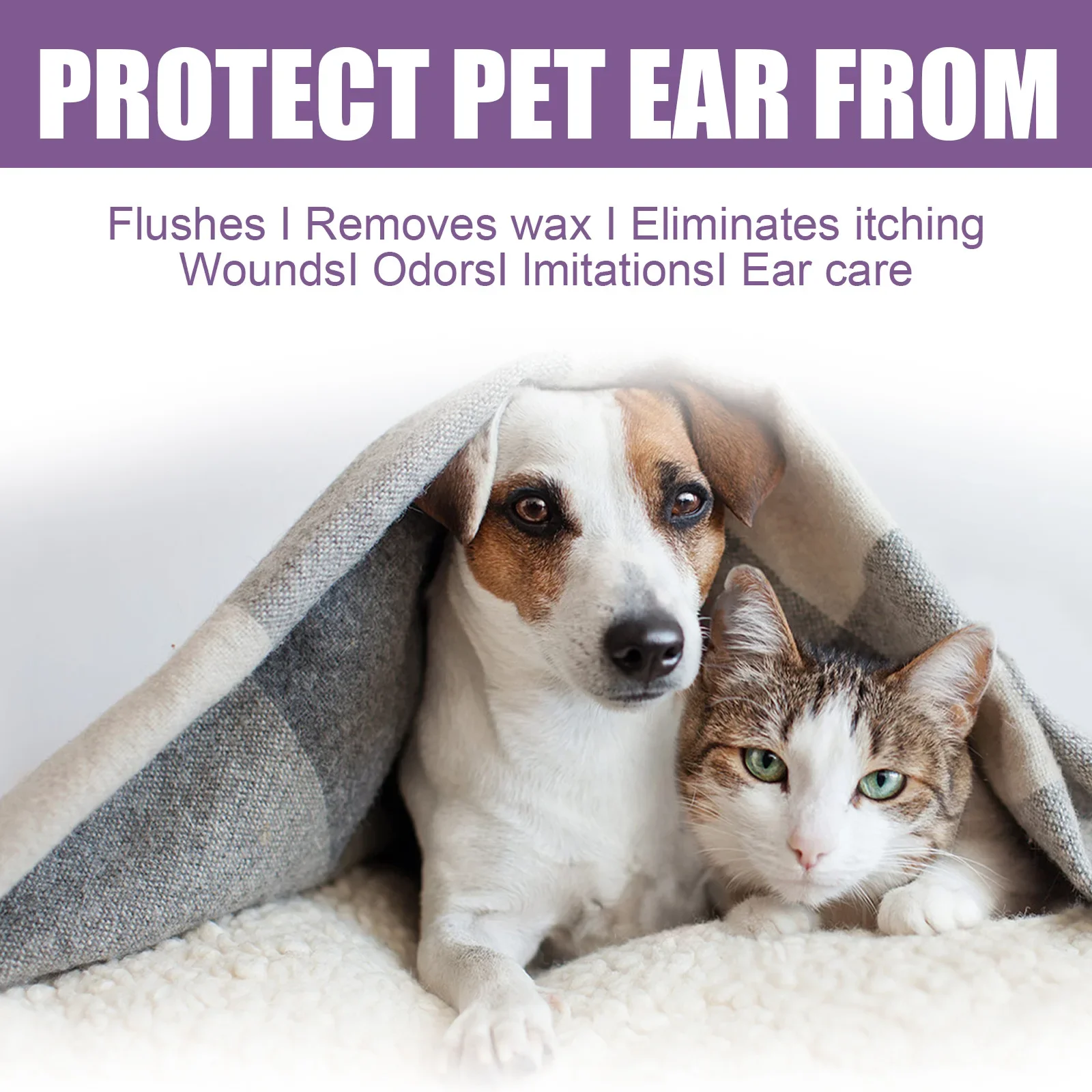 Yegbong Pet Ear Cleaner, Cat and Dog Cleaning Earwax Relieving Ear Canal Odor Ear Wash Drops