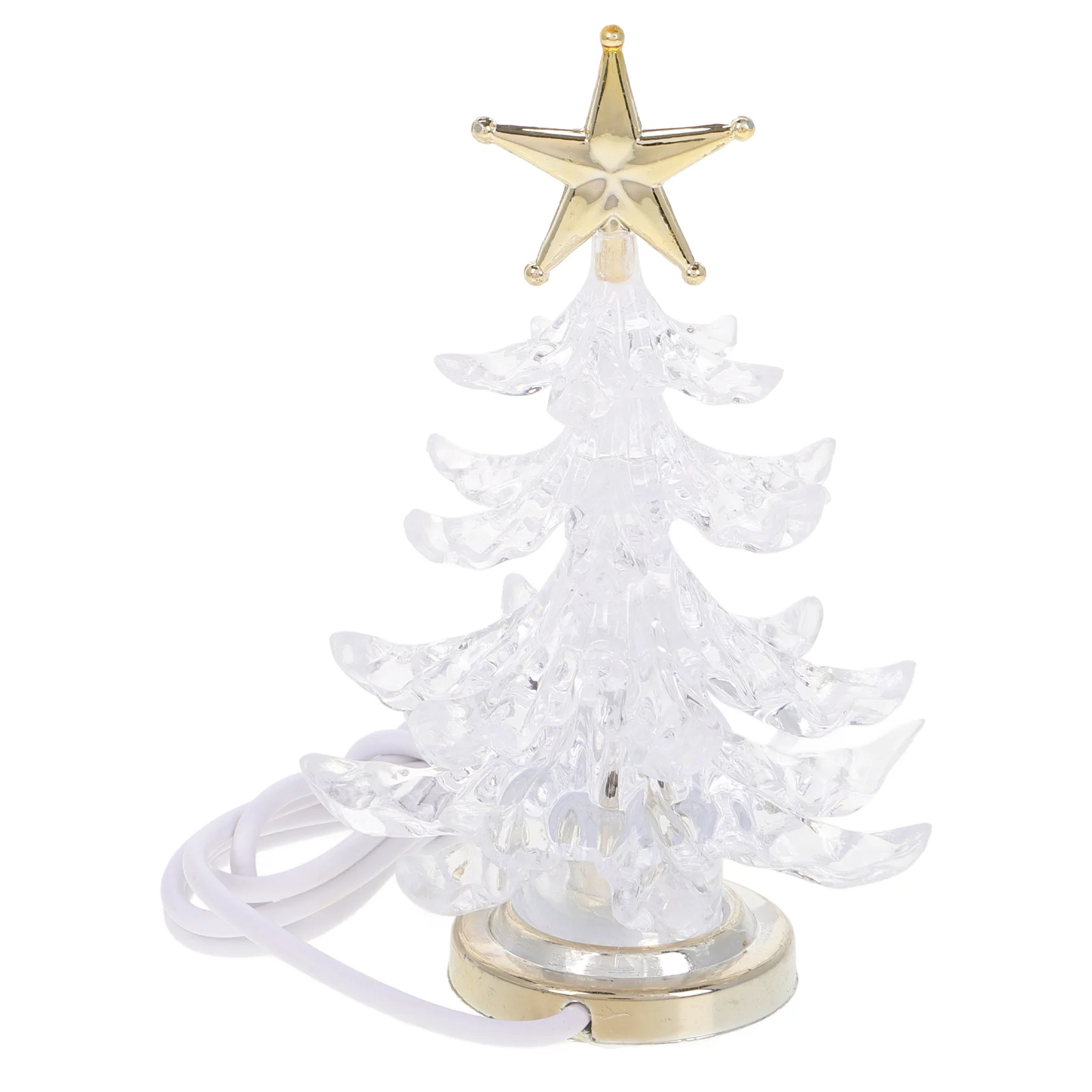 Christmas Tree Lights Outdoor White Baby Night Acrylic USB Computer Golden Mini