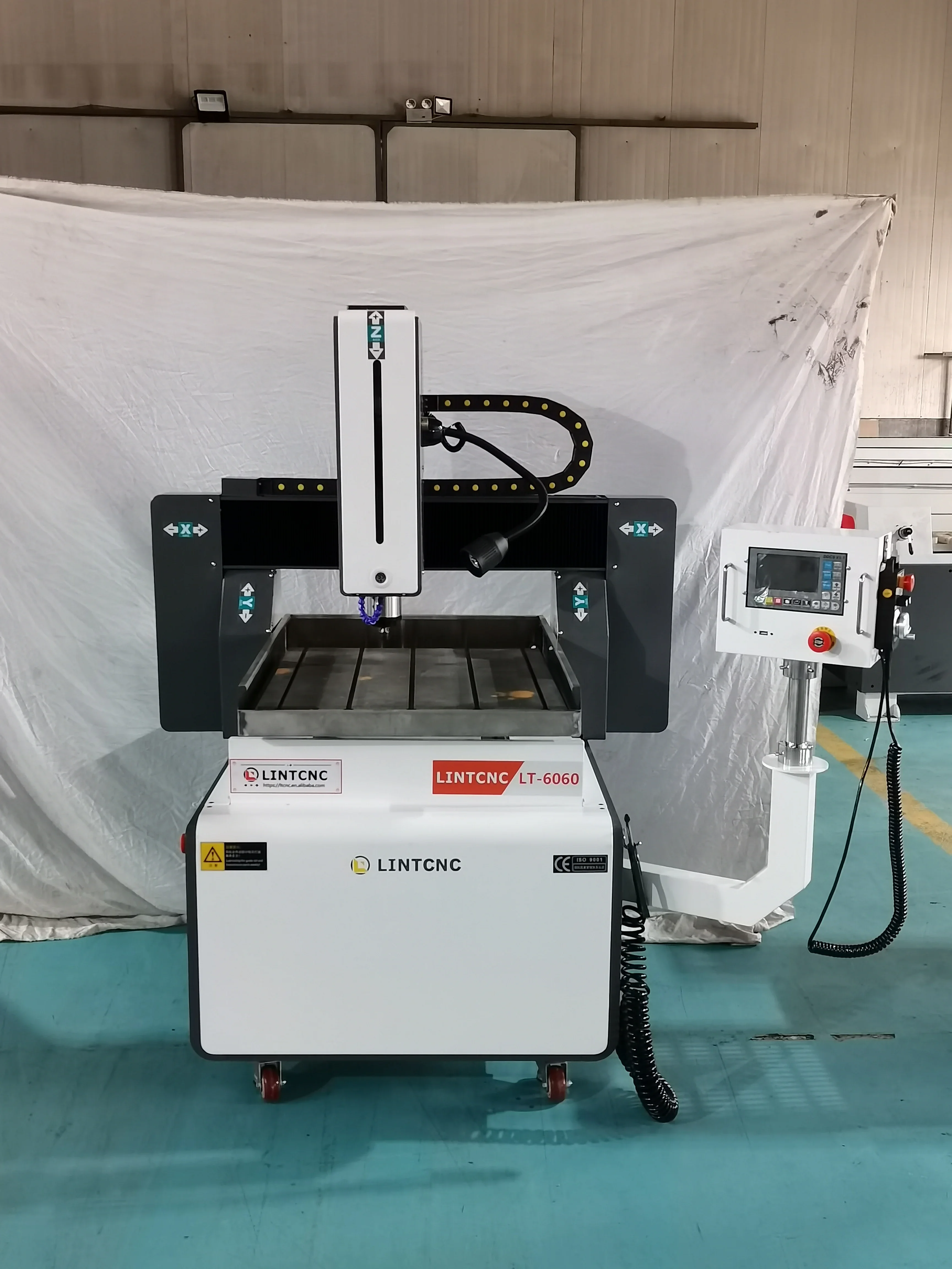 Minitaladro grabador 3D CNC, mesa de hierro fundido para metal, material de aluminio, mesa de corte, fresadora CNC móvil, LT-6060