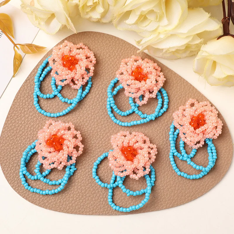 1 Crystal Beaded Tassel Flower Shoe Charm for Clogs Y2K Hot Girl Style Colorful Seed Beads Collage Unique Beach Photo Prop New