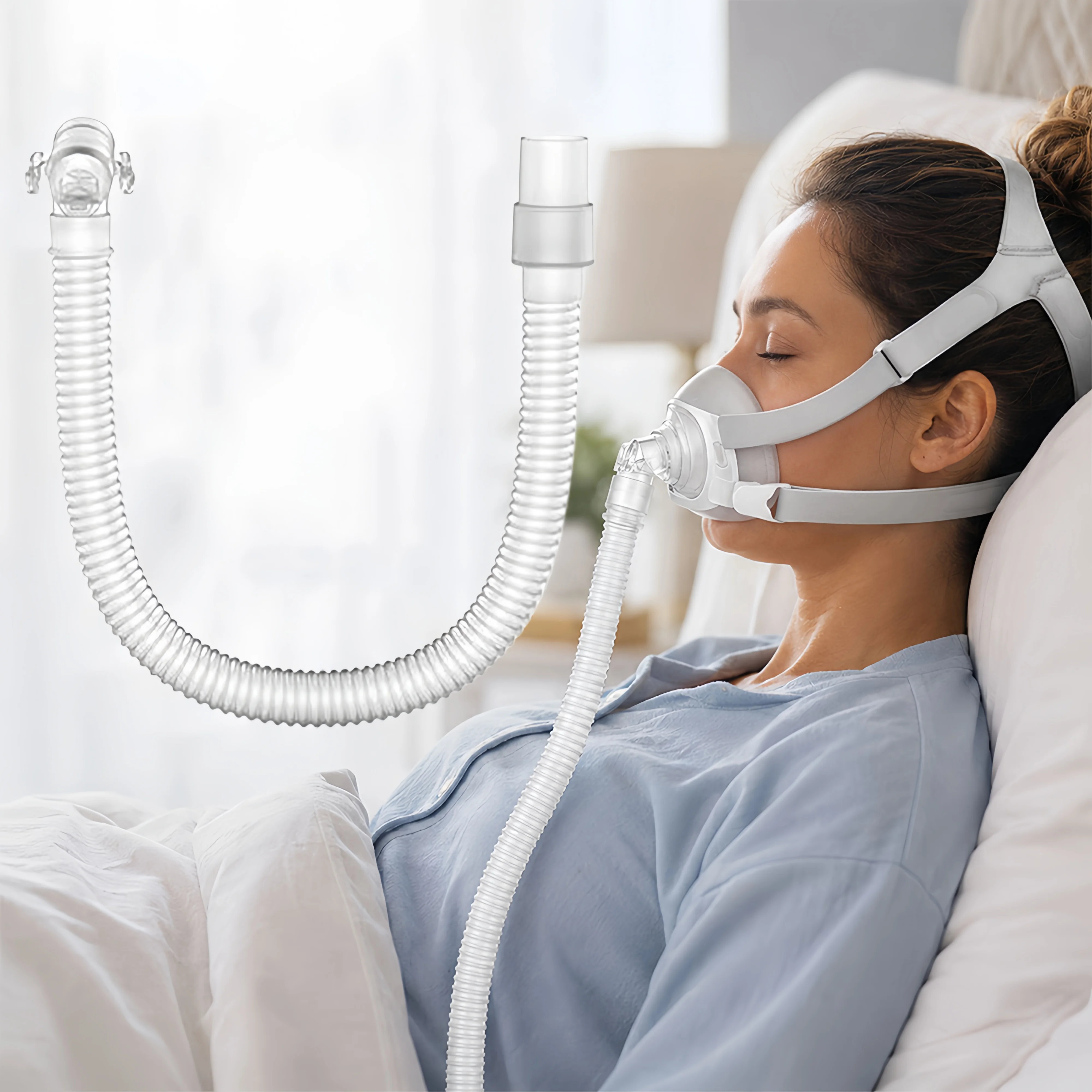 Short Tube Suitable for Airfit F40 Cpap Accessories, Rotating Tube, Sleep Apnea Ventilator Accessory, Easy to Connect, Suitable for Breathing and Sleeping