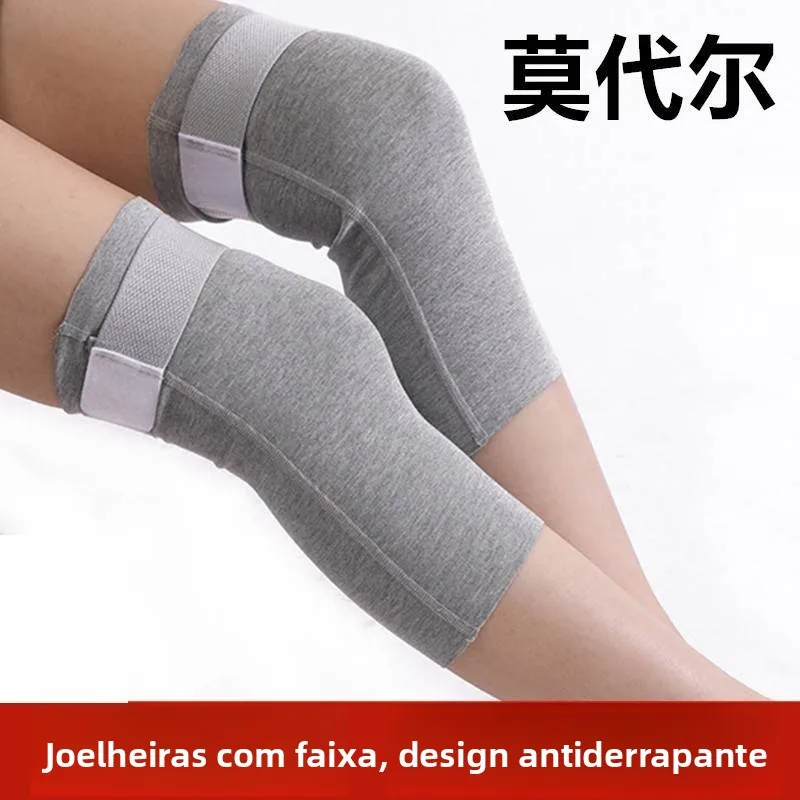 スポーツ膝パッドソックス-ストラップ付き-保温性と滑り止め設計-男女兼用-春と秋の使用に適しています