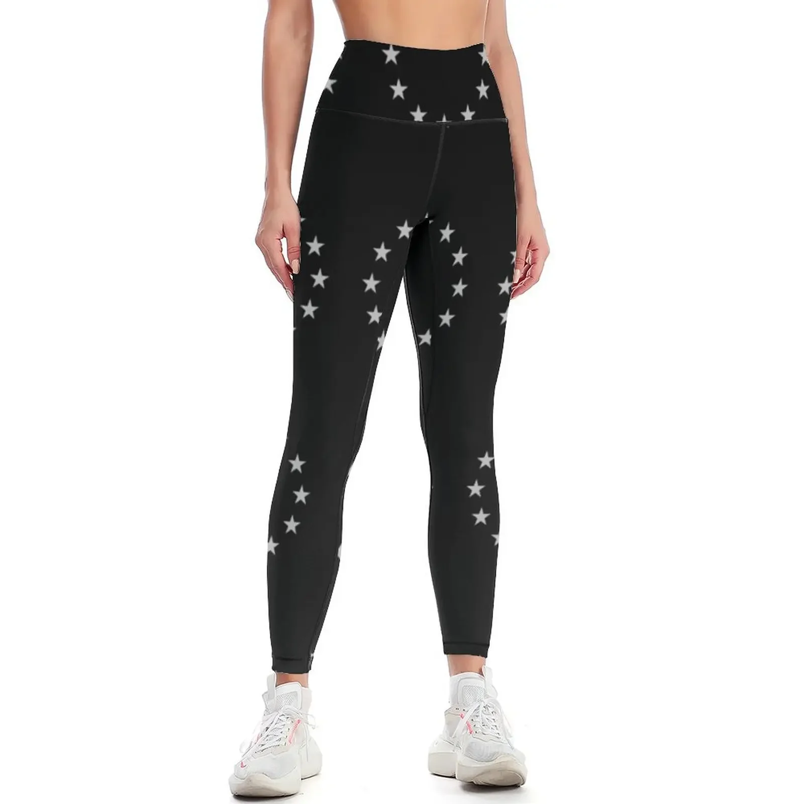 Europe EU stars European flag in silver Brexit Leggings sportswear woman gym 2025 Women's fitness gym pants Womens Leggings