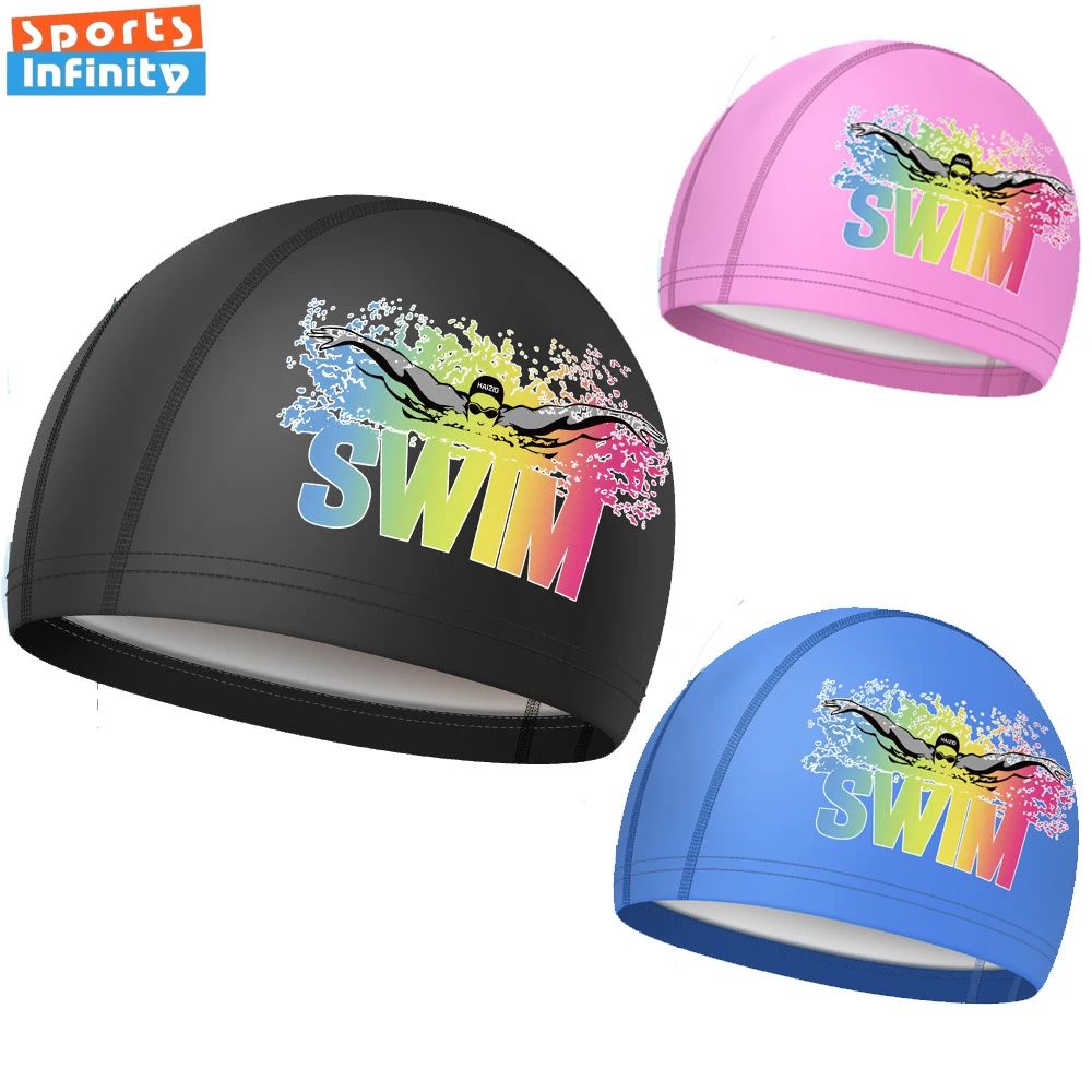 Professional Swimming Cap for Men Women Waterproof Printed Swimming Caps Ear Protection Swim Caps for Women Pool Accessories