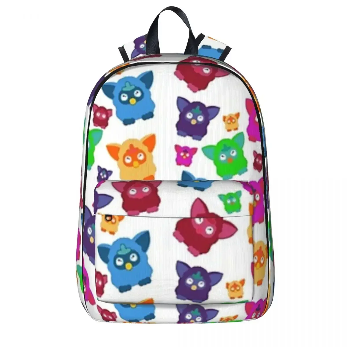 

Furby 2000s Decades Design Pattern Woman Backpacks Boys Girls Bookbag Casual Students School Bags Portability Laptop Rucksack