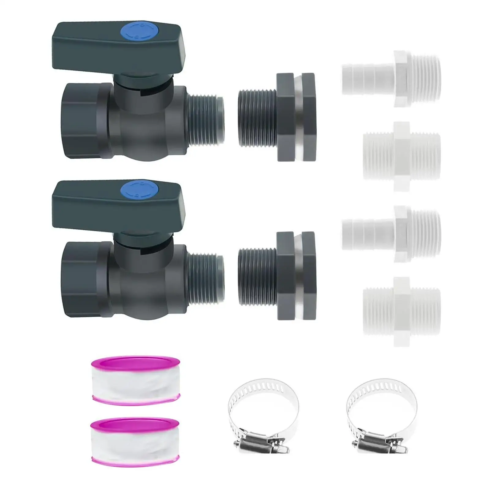 طقم صنبور برميل المطر مكون من قطعتين حاوية مياه 3/4 بوصة لأسطوانة الحديقة