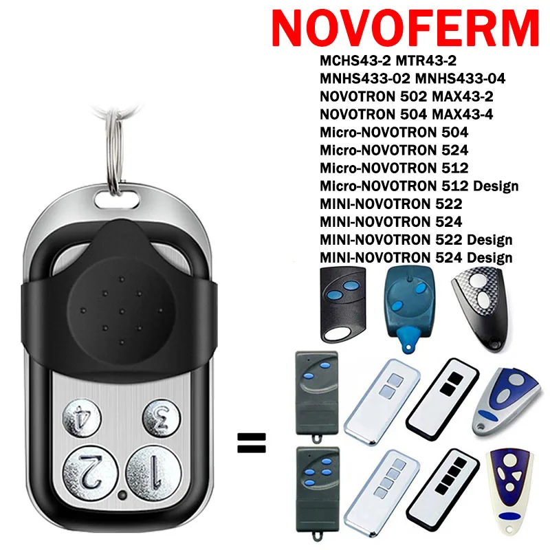 NOVOFERM NOVOTRON 522 524 502 MAX43-2 504 MAX43-4 MCHS43 MTR43-2 Garage Door Opener Remote Control 433.92MHz Rolling Code