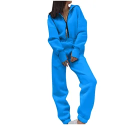 Fleece Sport Jumpsuit Women's Playsuit Sportswear Female Long Sleeve Zipper Hoodies Jumpsuits 2025 Autumn Winter Casual Overalls