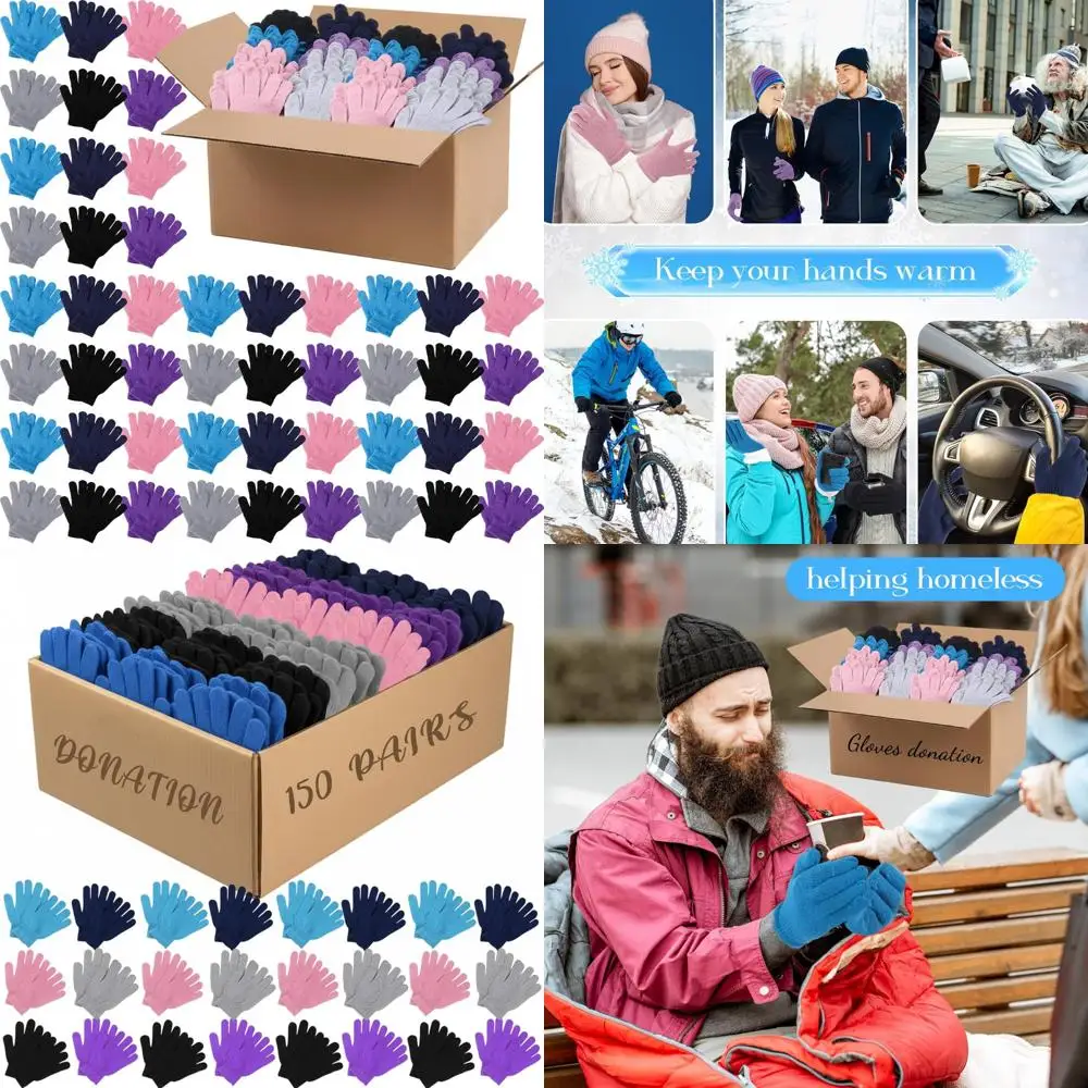 

Bulk Knitted Warm Winter Gloves for Men and Women, Ideal for Homeless, Perfect Christmas Gift