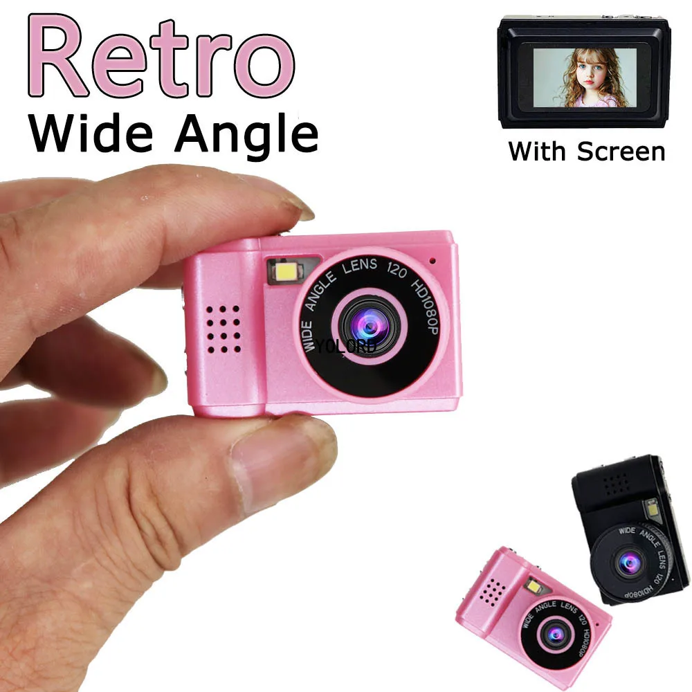 New Retro Mini Camera With Screen Indoor Home Outdoor 1080p Sports Portable Kids Child Vintage Small Video Recorder