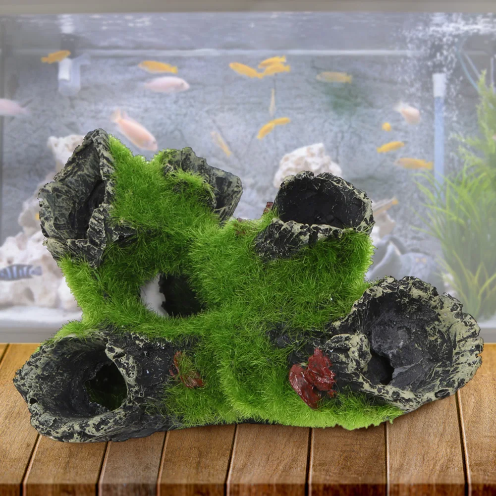 Resin Breeding Hiding Cave Simulation Shrimp Cave House Decorative Props Tree House Shelter Crafts Arts for Aquarium Landscaping