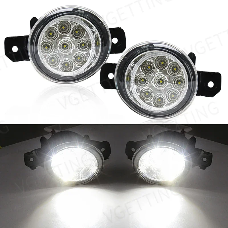 1 Pair LED Fog Lamp For Nissan X-Trail Altima Sylphy Almera QASHQAI March PathfinderCar Front Bumper DRL Daytime Running Lights