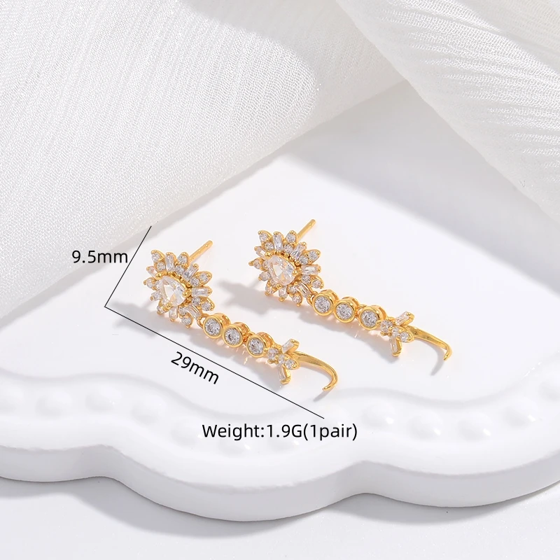 S925 Sterling Silver earring base, vintage luxury female earrings for Party Dating Wedding  SE21