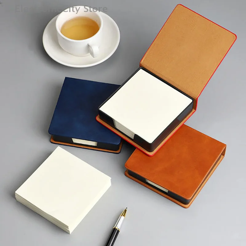 Коробка для заметок с блокнотами, диспенсер для блокнотов из искусственной кожи, настольные принадлежности для студентов, офисного работника, коробка для заметок из искусственной кожи 3D