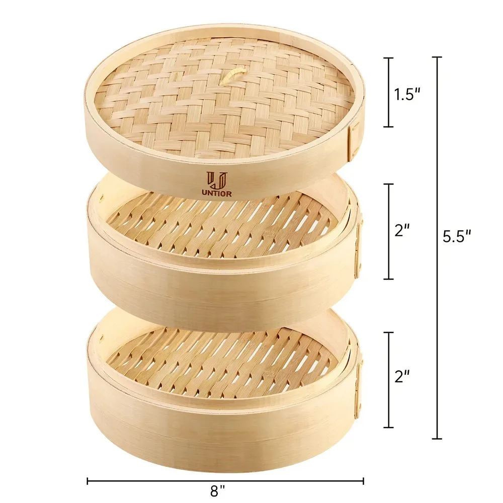 Bamboo Steamer With Cover Chinese Steamer Dumplings Bamboo Steamer Steamed Bun Steamer Kitchen Bar Supplies