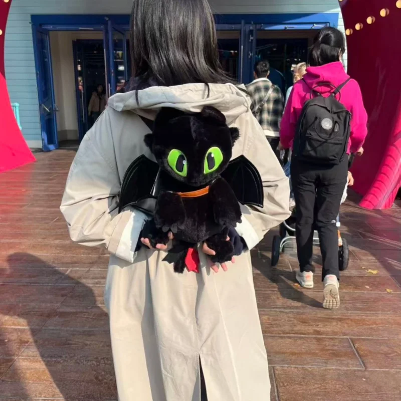 Come addestrare il tuo drago peluche senza denti borsa Kawaii bambola nera bel giocattolo cuscino morbido regalo per bambini amici