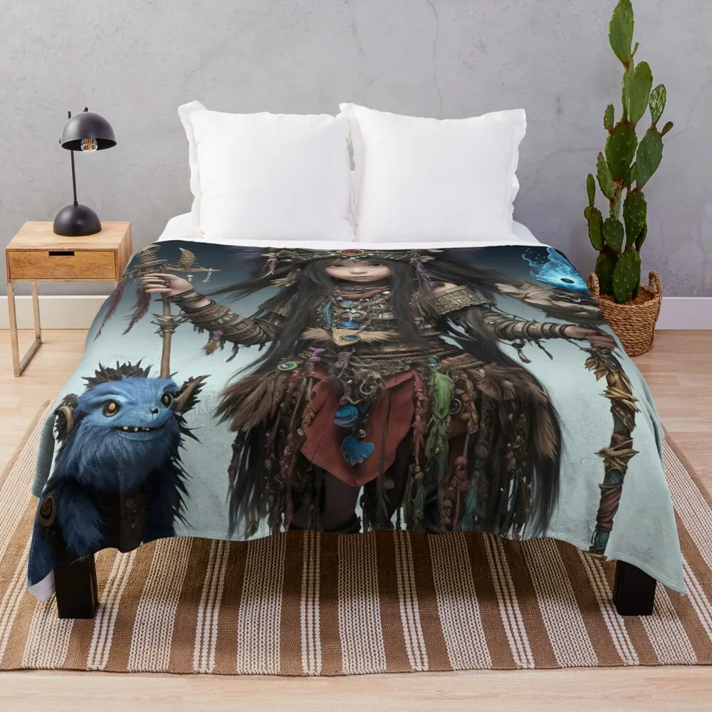 shaman voodoo Throw Blanket valentine gift ideas Plaid on the sofa Summer Blankets For Sofas Blankets