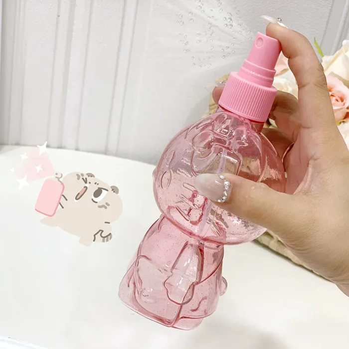 Bouteille de parfum transparente Anime Hello Kitty, Sanurgente Kawaii, bouteille de voyage, vaporisateur de cosmétiques, type presse, gratitude, 350ml