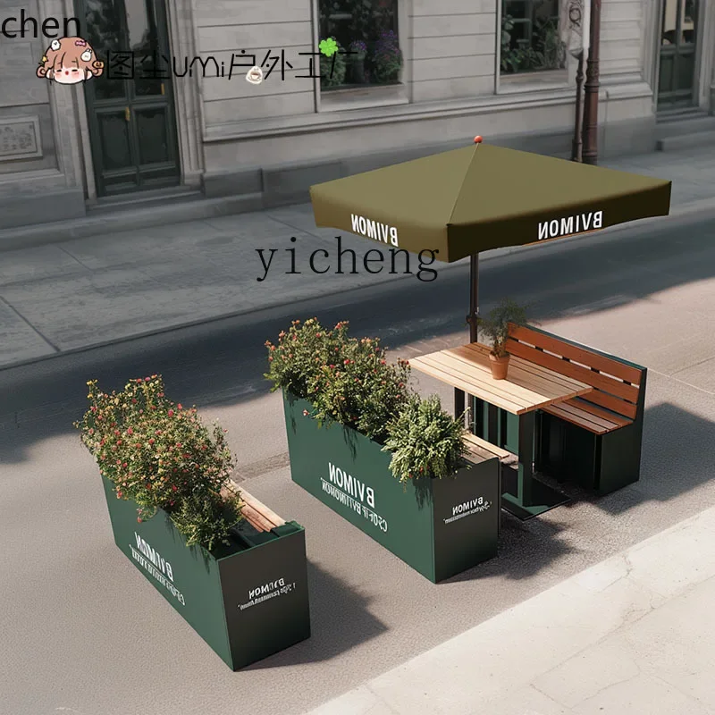 outdoor commercial street flower box seat flower bed planting box indoor courtyard flower slot