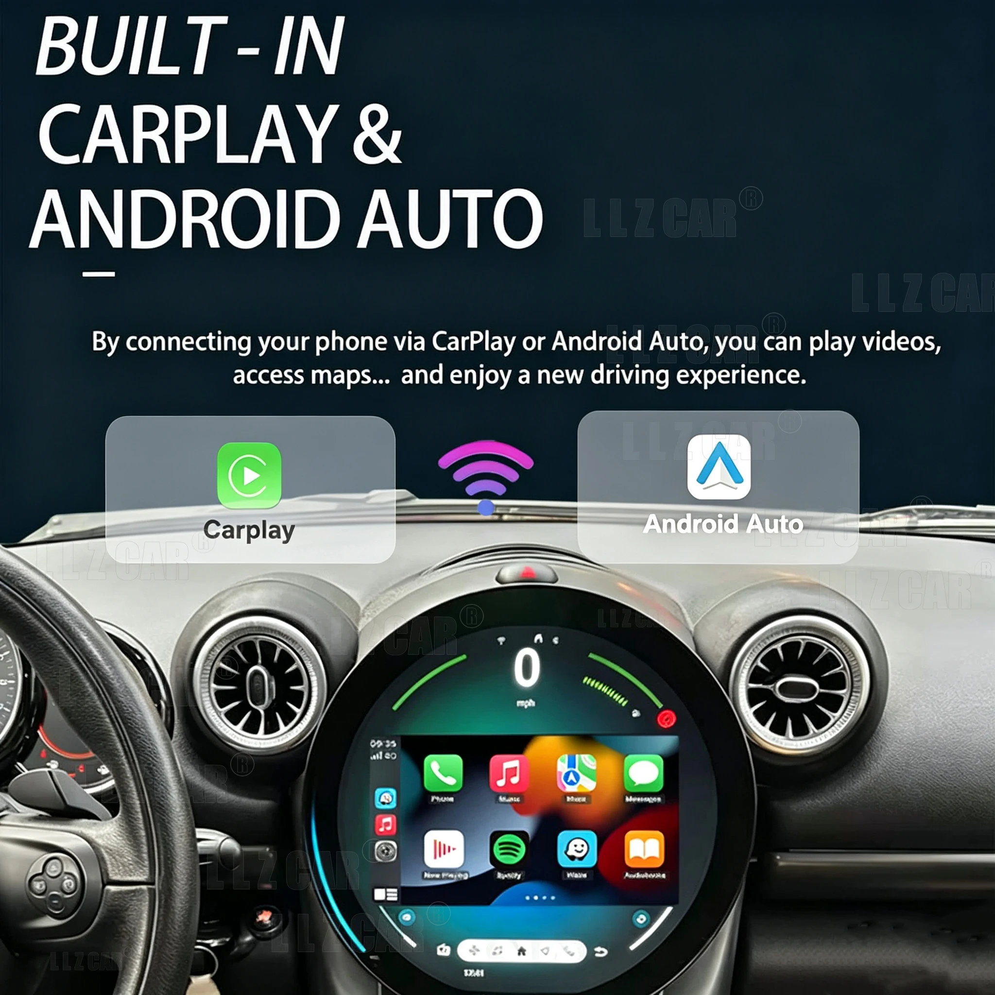 Carplay Car Navigation GPS Android13 256GB OLD TO NEW Auto Stereo Multimedia Player For BMW Mini Cooper R56 R60 2011‑2016
