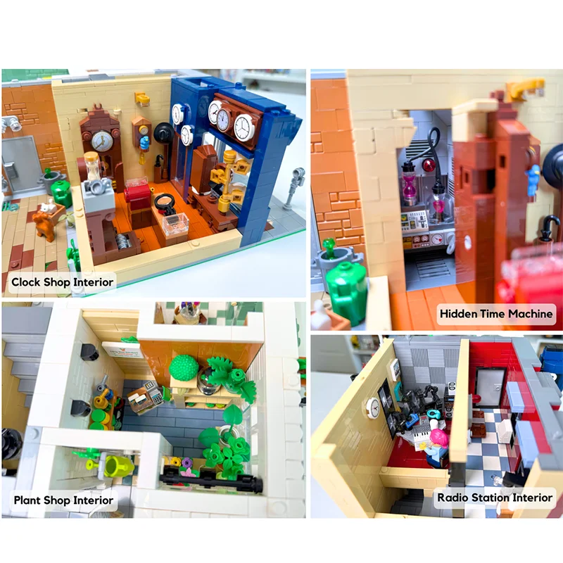 مدينة عرض الشارع نموذج Moc قوالب بناء وحدات ساعة متجر ركن نموذج التكنولوجيا وحدات كتل عيد الميلاد مجموعة لتقوم بها بنفسك لعبة الهدايا #4