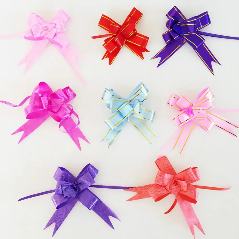 50Pcs 18mm DIY Flower Ribbons Pull Bowknots Christmas Car Decoration Gift Wrap Holiday Birthday Party Wedding