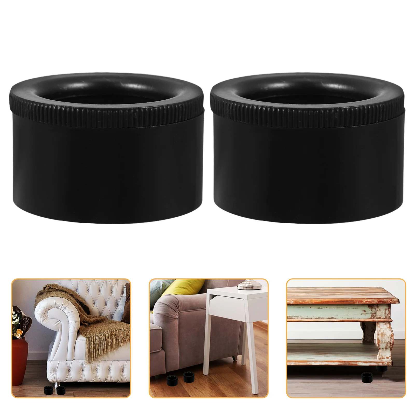

4Pcs Furniture Leg Risers Adjustable Height ABS Material Stable Support for Sofa Table Cabinet Modern Round Design Universal