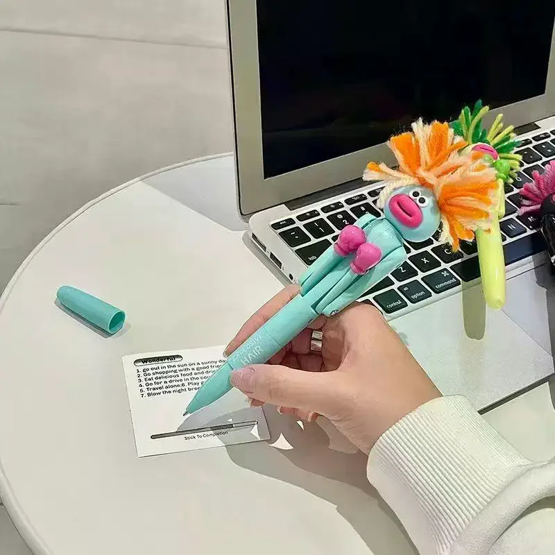 Cartoon Furry Man Boxing Pen Creative Stress Relief Pen Cartoon Ballpoint Pen Student Gel Pen
