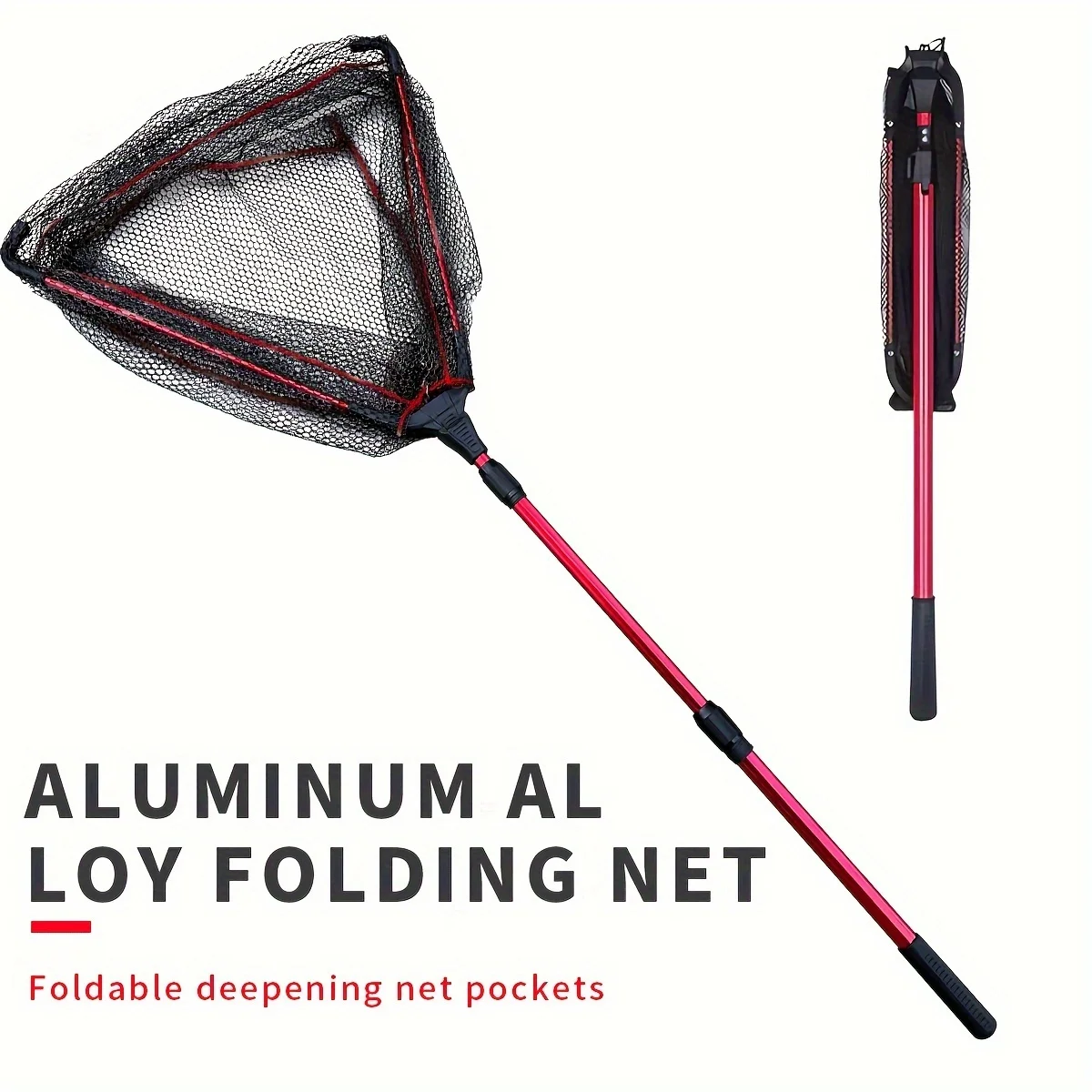 1.7M  Catch & Release Fish Safely  Fishing Net - Telescopic Pole & Durable Nylon Mesh! Shrinkable length, adjustable positioning