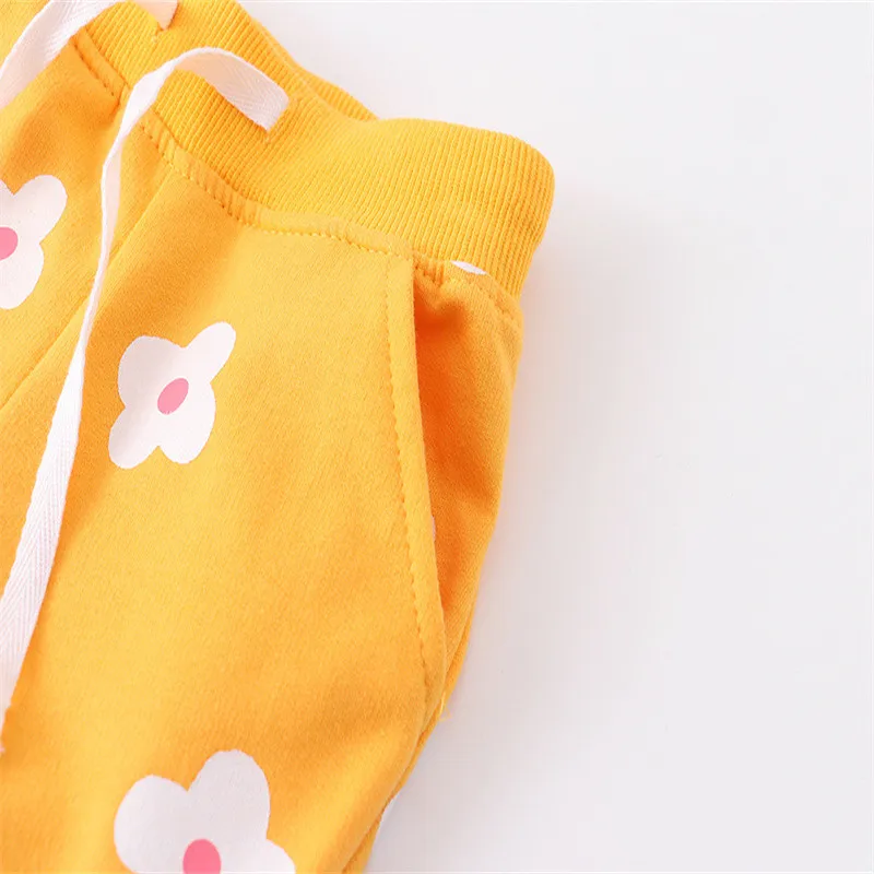 Jumping Meters 2-7T Boys Girls Sweatpants Floral Drawstring Toddler Kids Trousers Full Length Pants Baby Autumn Spring Pant