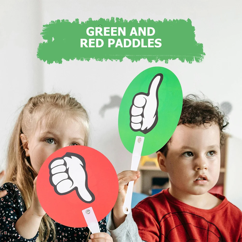 

20Pcs Yes No Paddles Reusable Green Red Voting Classroom Tools for Interactive Teaching Learning Activities Student Engagement
