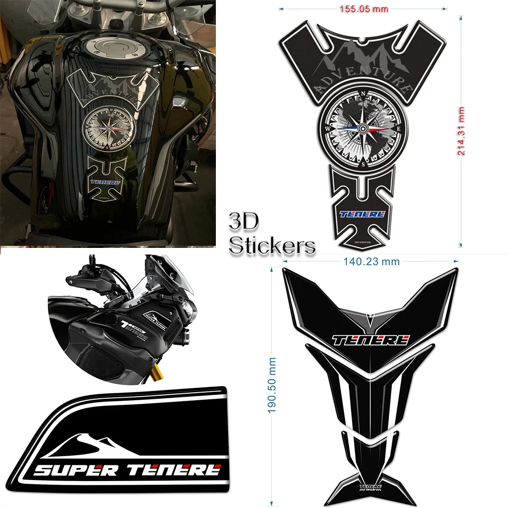 

1200 Tank Pad Protector 3D Stickers For YAMAHA ADVENTURE TOURING TENERE 1200 XT1200Z SUPER Sticker Decal Fuel Gas Anti Slip