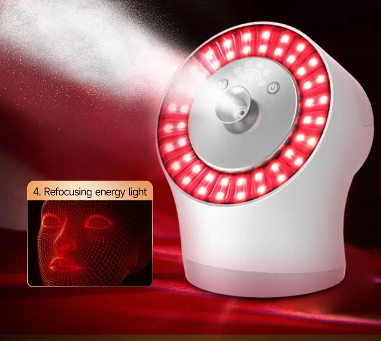 

Nano LED Facial Steamer Machine 240ML Water Tank Hot Warm Mist Face Sprayer Steamer Device For Moisturizing Cleansing Skin Care