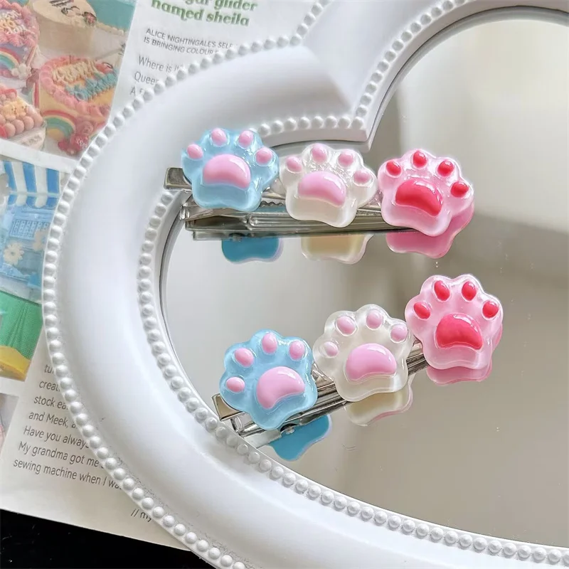 Cute Pet Paw Hairpins Pet Dog Hair Clips Puppy Cat Yorkie Teddy Pet Decor Barrette Hair Accessories for Small Dogs