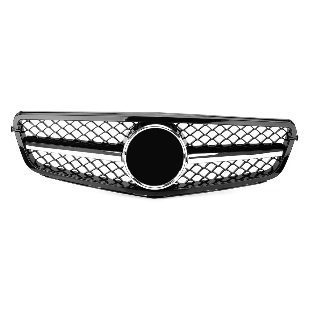 Gloss Black Car Front Bumper Grille Radiator Upper Mesh Grill for Mercedes C-Class Benz W204 C300 C350 2008-2014 Racing Grille