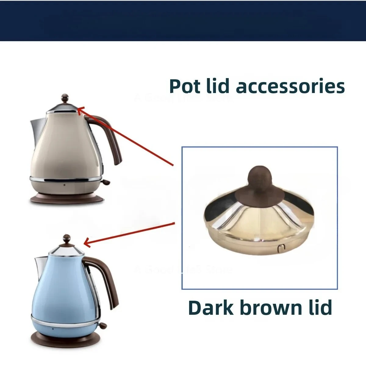 Suitable for Delonghi/Delong KBO2001 KBOV2001 Light, Dark Coffee Color, Delong Electric Kettle Accessories