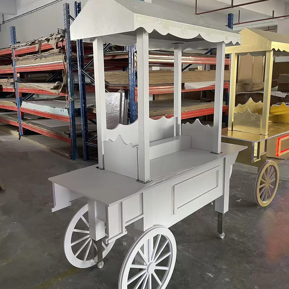 

FSDKX Event Dessert Cart Candy Table Supplies Candy Cart With Wheels for Birthday Party