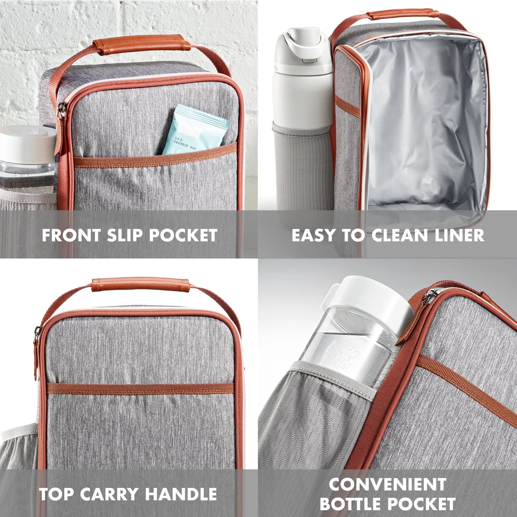 Borsa per il pranzo riutilizzabile con isolamento verticale per uomini, donne e bambini