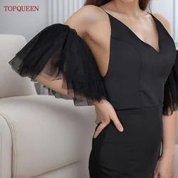TOPQUEEN VG82 Afneembare Bruiloft Mouwen Cover Schouders Zomer Vrouw Bolero Bruiloft Accessoires Bruidshandschoenen Bruiloft Bolero DIY