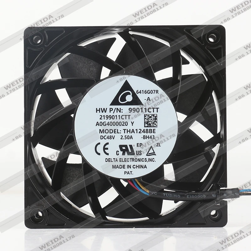 Delta DC48V 2.50A AC EC 12038 120x120x38MM 12CM Violent Aluminum Frame Communication THA1248BE-BH43 Heat Dissipation Fan