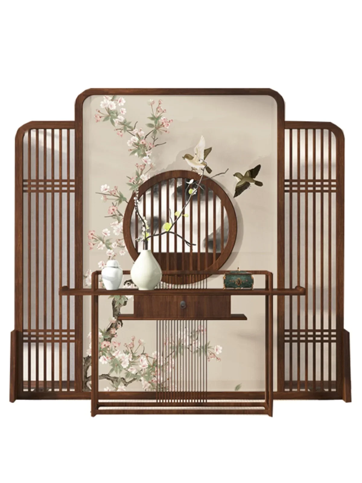 Screen partition simple modern Chinese style seat screen living room office art shading decoration