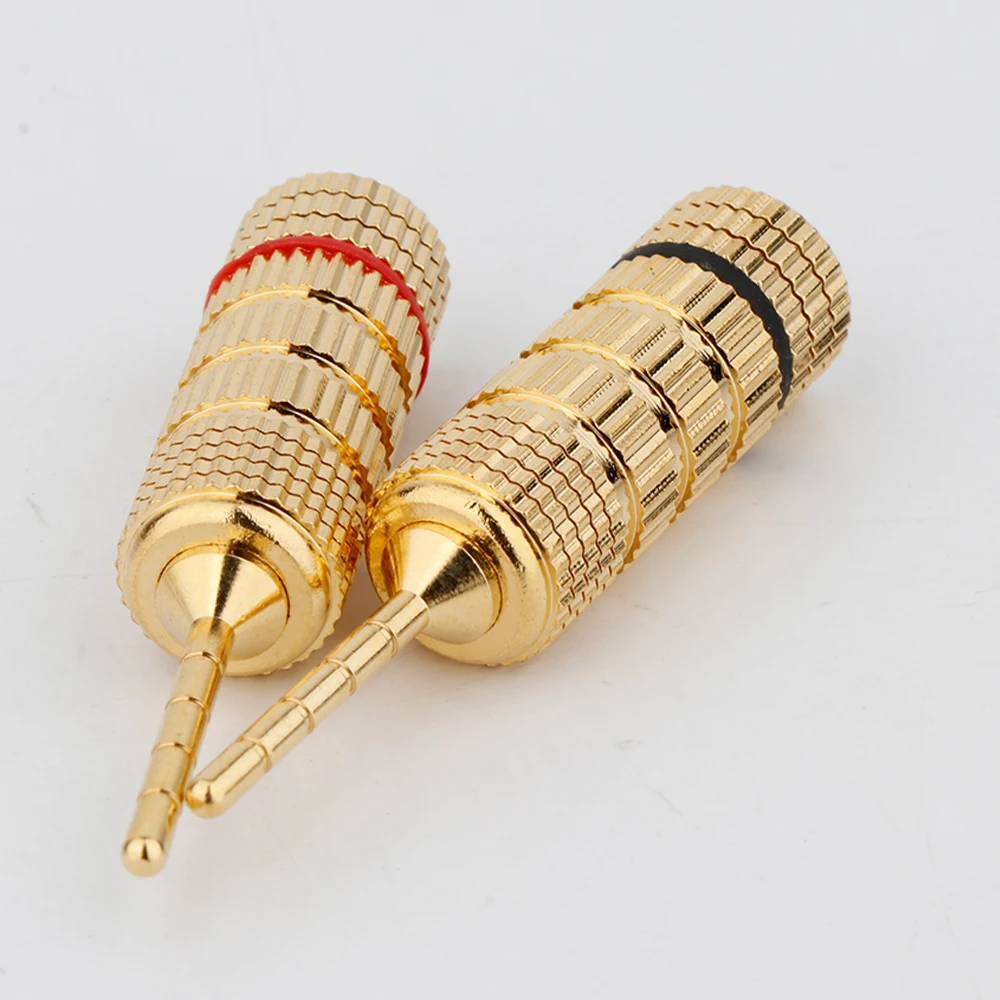 2 مللي متر الموز المتكلم موصل 24K النحاس مطلية بالذهب HIFI الموز جاك المسمار نوع الصوت والفيديو سلك التوصيل مضفر التوصيل