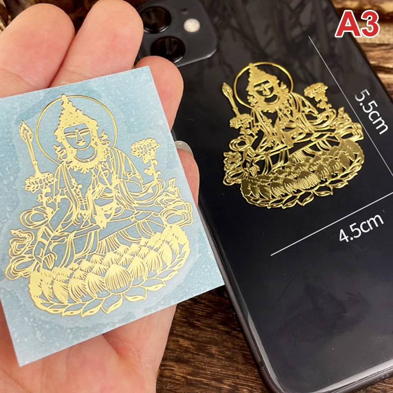 Buddhist Buddha Mobile Phone Sticker Phone Case Sticker Metal Sticker Gift Phone Decor Наклейки На Чехол Для Мобильного Телефона