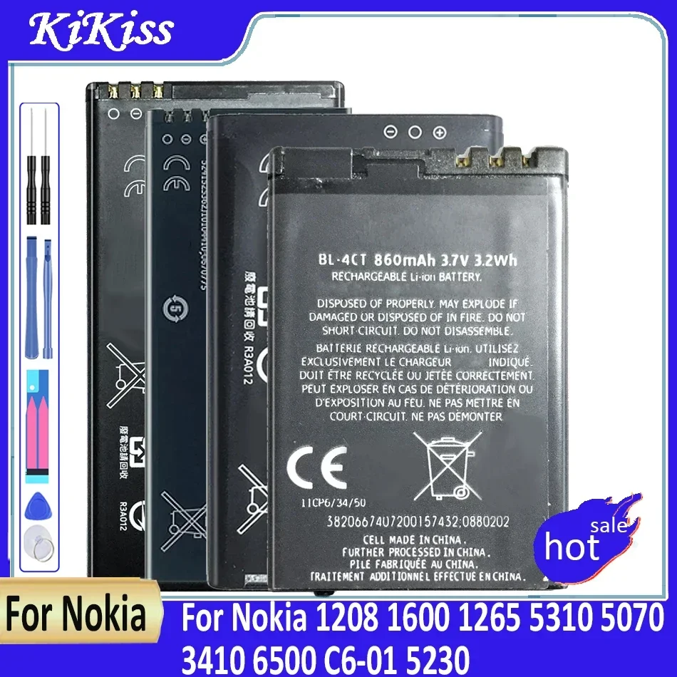 Battery BL 5B/4CT/4C/5C/4U/5CA/6Q/5J/5CT BV-T3G BP-4L BP-5M BLB-2 BLC-2 For Nokia 1208 1600 1265 5310 5070 3410 6500 C6-01 5230