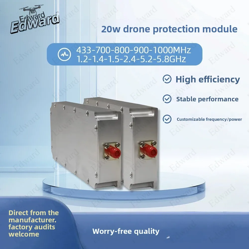 

Оригинальная заводская упаковка Edward: Широкополосный модуль дистанционного управления, модуль подавления радиочастотного сигнала для позиционирования Beidou, 900 МГц, 2.4 ГГц, 5.2 ГГц