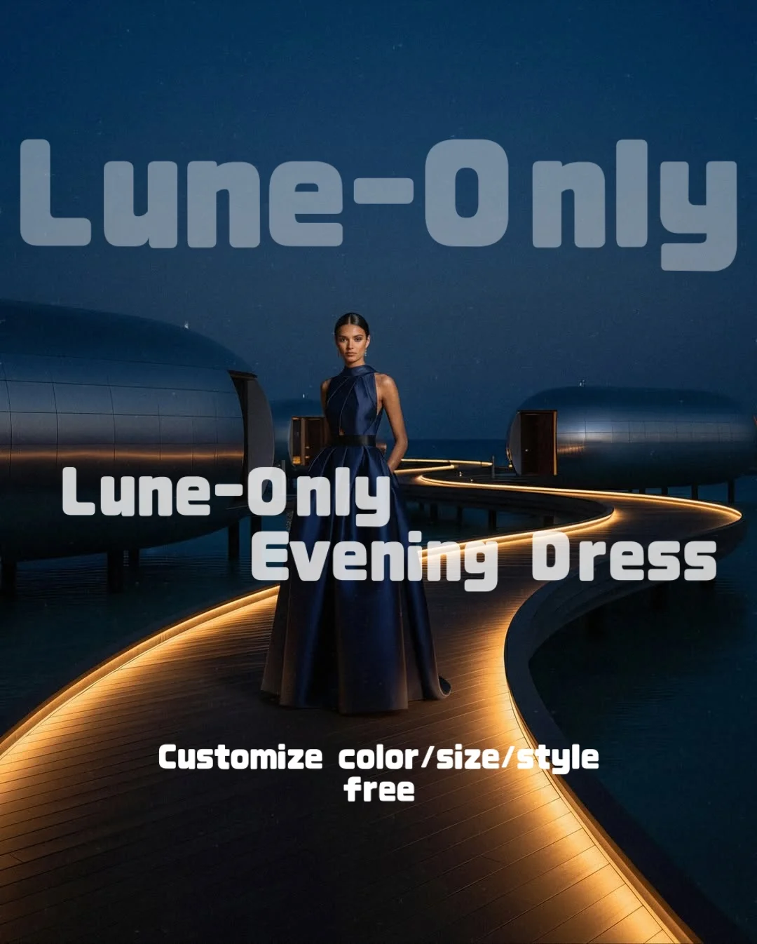 カスタマイズされたエレガントなダークブルーサテン女性のイブニングドレスフォーマルな機会のためのノースリーブバックレスウエディングドレスパーティードレス