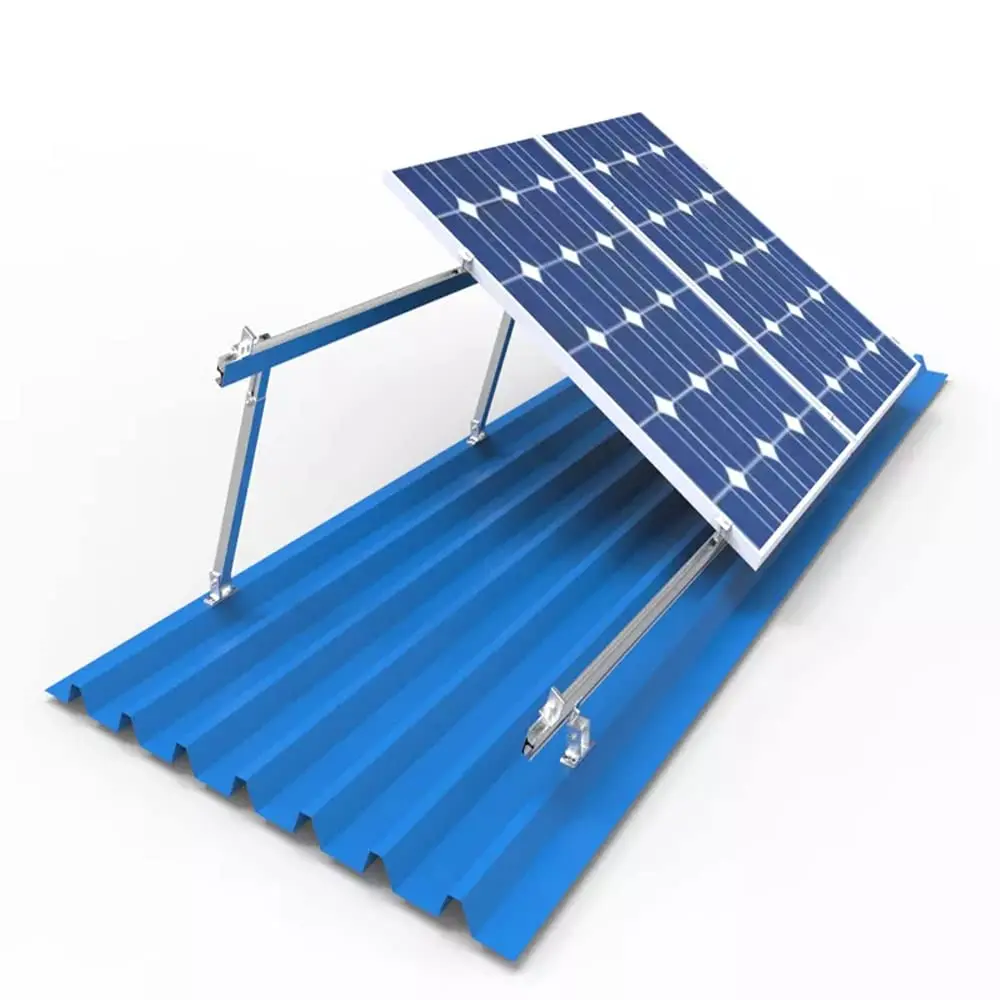 Black Adjustable Front Rear Leg PV Bracket, Solar Panel Mount Accessories, Stylish & Stable Solar Energy Fittings for Household