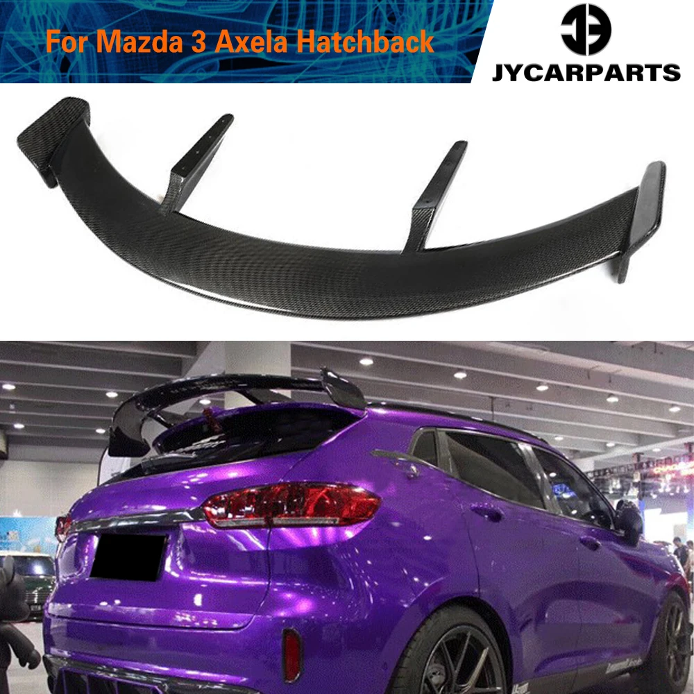 

Carbon Fiber / FRP Rear Roof Spoiler Window Lip Wing for Mazda 3 Axela Hatchback 2014 - 2019 Rear Roof Spoiler Tail Wing Lid