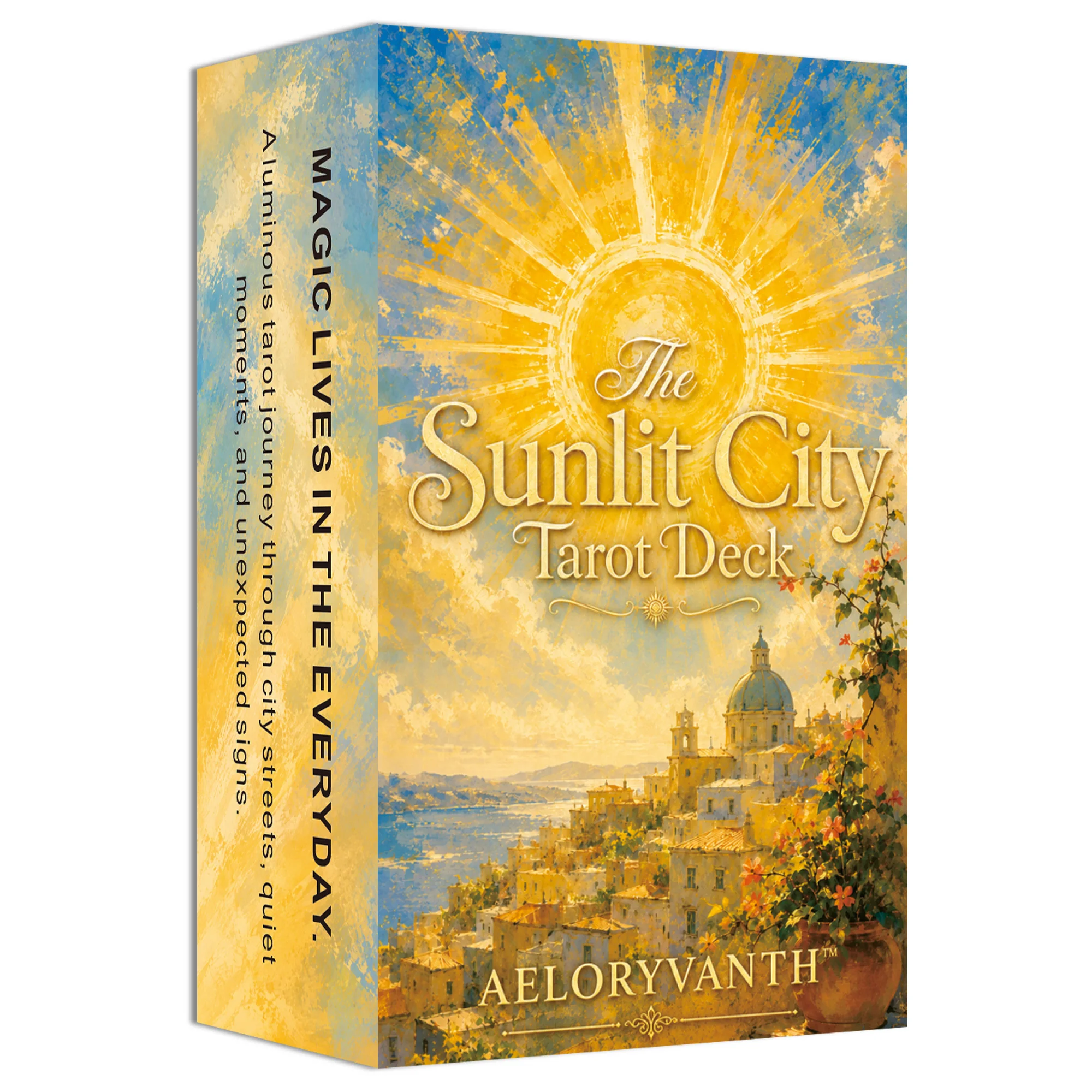 The Sunlit City Tarot Deck, 78 Original Modern Art Tarot Cards,  with Guidebook EN/RU/ES/FR, Urban Aesthetic Illustrations, 14+