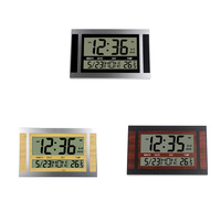 Digital Wall Clock LCD Large Number Alarm Desk Accurate Thermometer for